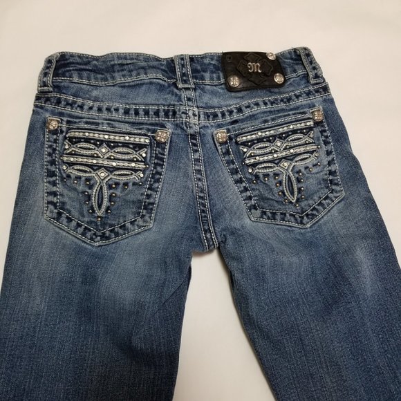 Miss Me Cropped Raw Hem Embellished Jeans - Picture 2 of 9